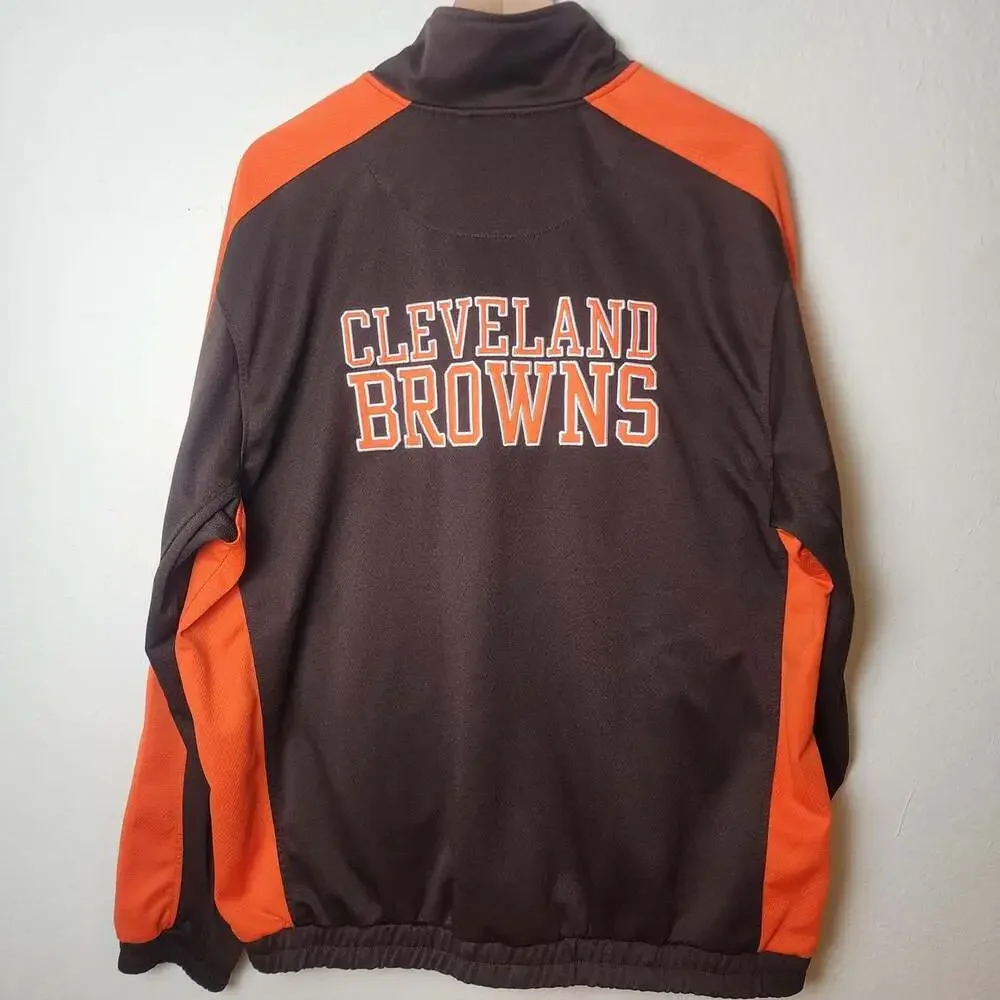 Cleveland Browns Jacket Mens Brown Orange NFL Football G-III Apparel Polyester